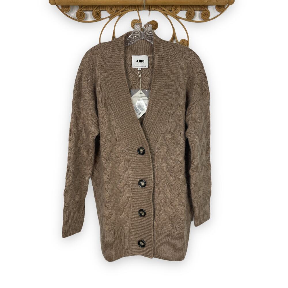 New J. ING mohair button front knit sweater L